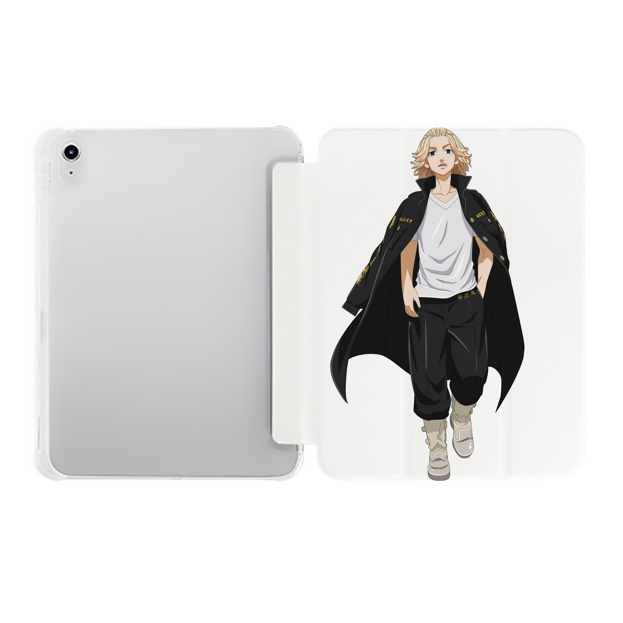 （画像用） 東京リベンジャーズ Tokyo Revengers IPad ケース ペン収納付き 三つ折りスタンド PUレザー×シリコン 対応機種9.5/10.5/10.9インチ